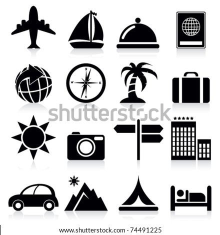 Vacation and travel icons Vacation and travel icons
