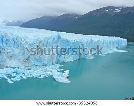Moreno Ice field in Southern Argentina close to the Antarctic.