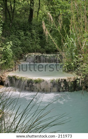 Hot Spring with waterfall