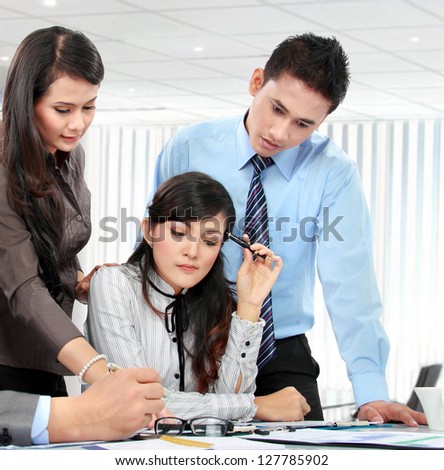 business team during serious meeting in the office
