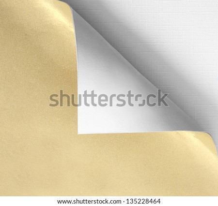 Curled golden page corner ready for your design