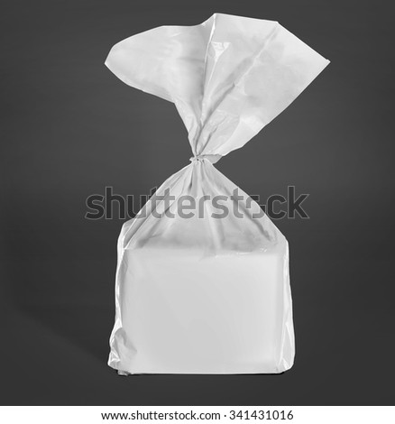Bread package mockup over dark grey background. ready for your design