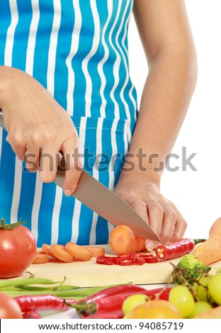 asian woman cooking in the kitchen