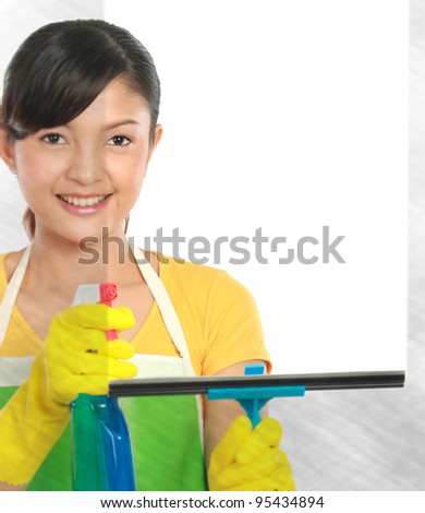 Lady Cleaning Windows