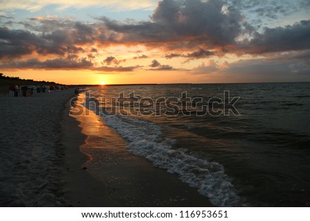 sun down at the Baltic Sea