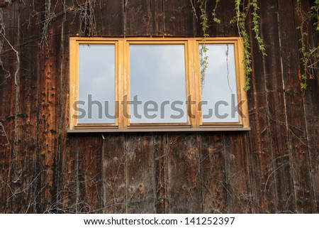 window of the old rustic house