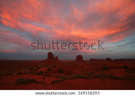 Monument Valley at sun set