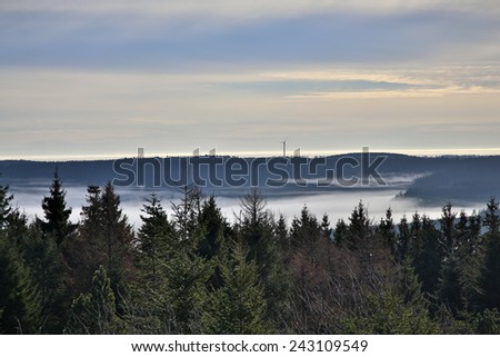 View from the top of the Black forest, Black forest under fog
