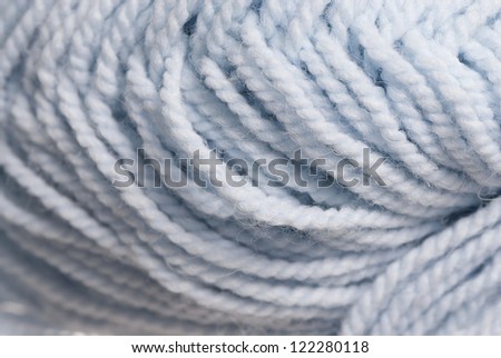 Blue knitting wool, close crop.