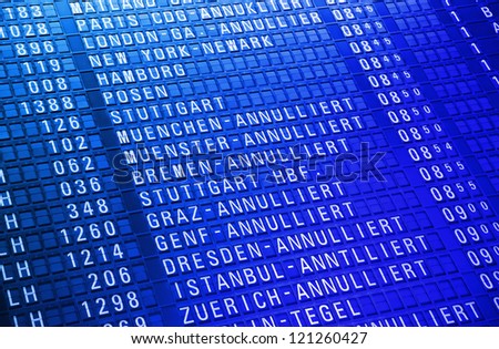 Time board in the modern airport
