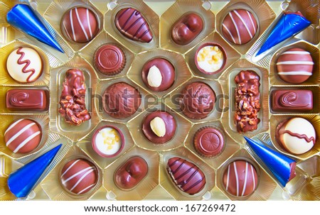 Variety of hand made swiss chocolate