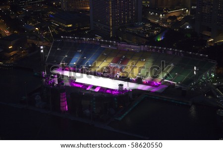 SINGAPORE - AUGUST 06: New Olympic stadium built in Singapore for Youth Olympic games 2010. August 06, 2010 in Singapore