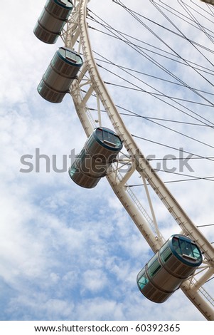 Giant &Quot;Singapore Flyer&Quot; Ferris Wheel In Singapore Stock ...