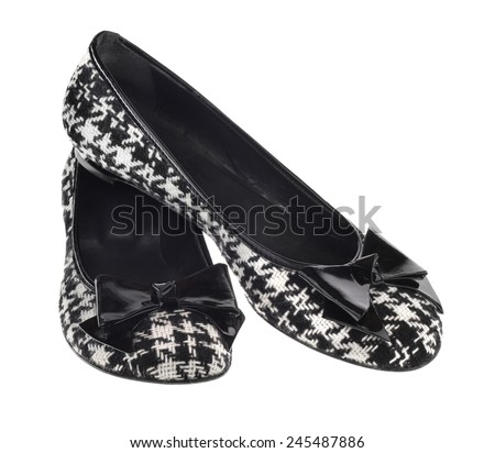 black and white gingham flats