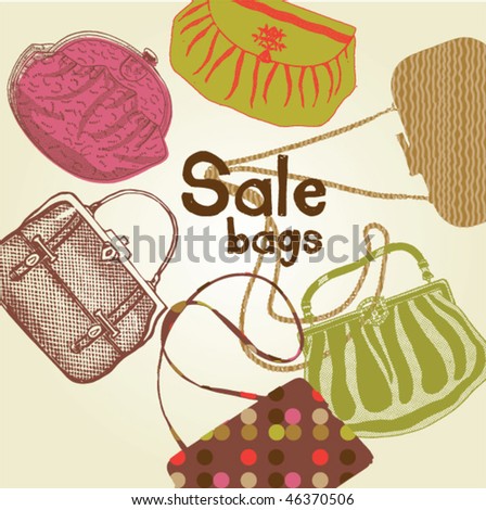 Fashion Handbags Sale on Fashion Women Bags  Sale Stock Vector 46370506   Shutterstock