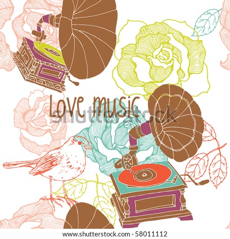 i love music backgrounds. stock vector : love music