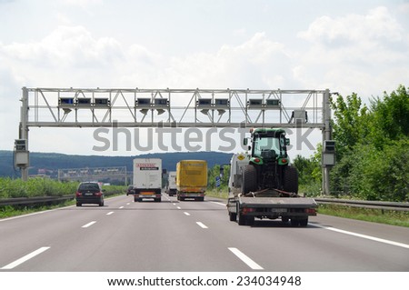 HIGHWAY A4, POLAND - July 30, 2014 Fragments of high-speed road