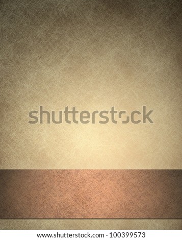 brown background texture, with beige wallpaper frame and ribbon stripe of dark copper background with black edges