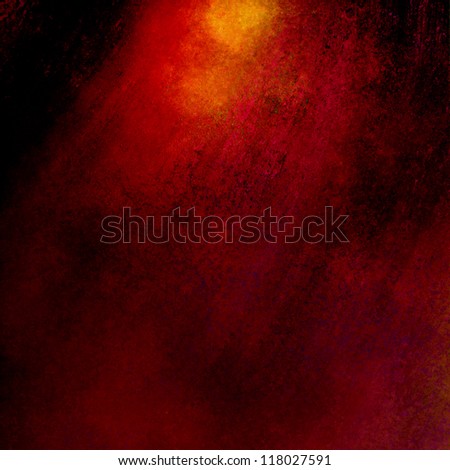 red background or black background, old distressed vintage grunge background texture border with bright dramatic spotlight in warm colors of gold and orange, graphic art image use for brochure or web
