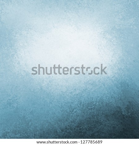 abstract blue background white cloud in sky concept or white center color splash for text blended into sky blue color with black bottom border, vintage grunge background texture design layout for web
