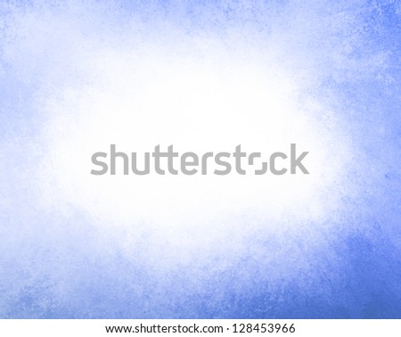 abstract blue background white cloud in sky concept or white center color splash for text blended into sky blue color with dark bottom border, vintage grunge background texture design layout for web