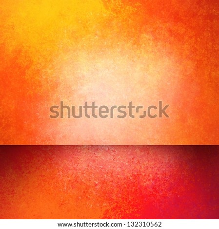abstract orange background gold red corner design, banner sidebar footer web design template, empty room or box display showcase for product ad brochure layout, rough vintage grunge background texture