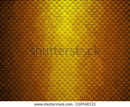 abstract grid background texture pattern design mesh grill background circle colored glossy shape metallic metal grill illustration techno yellow gold background, brass bronze warm geometric structure