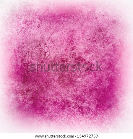 abstract pink background white faded vignette frame edges, pink color splash graphic art backdrop in brochure or website templates fun pretty pink paint design effect vintage grunge background texture