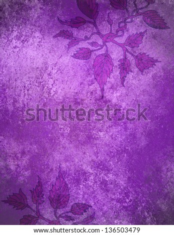 abstract purple background floral ivy design pattern gorgeous beautiful classic royal color hand drawn vine flower leaf style border frame on vintage grunge background texture website or brochure ad