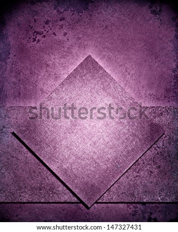 layered abstract purple background layout design with diamond square and rough stripe shape layer with vintage grunge background texture,royal purple color sponge paint, pink faded background color