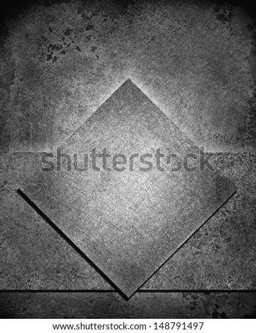 layered abstract black background layout design of diamond square and rough stripe shape of vintage grunge background texture, silver gray background color, black and white background for printing