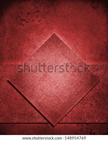layered abstract red background layout design with diamond square and rough stripe shape layer with vintage grunge background texture, dull red color sponge paint, red Christmas background color