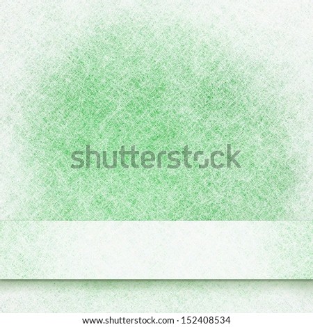 abstract green background frosty white border and white ribbon, cold winter background Christmas card or brochure, soft fuzzy white frost background with green center, scrapbook or website background
