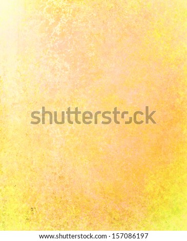 abstract gold background, pale yellow and orange colors with sponge vintage grunge background texture, distressed rough smeary paint on wall, art canvas or board for brochure ad or website template