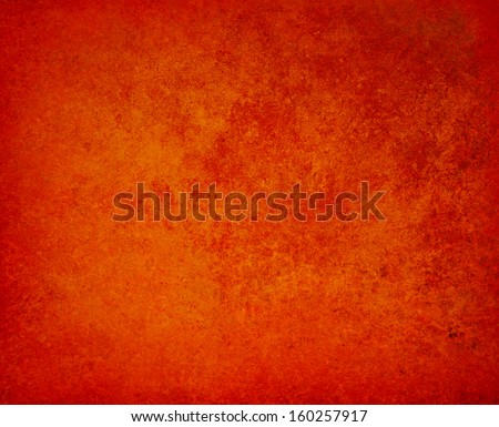 Abstract Orange Background Red Border Warm Colors With Sponge Vintage Grunge Background Texture, Distressed Rough Smeary Paint On Wall, Art Canvas Or Board For Brochure Ad Or Website Template