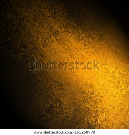 Abstract Gold Background Design, Rough Black Border With Gold Streak Or Stream Of Bright Light Across Dark Contrasting Black Background, Unique Web Design Background Or Elegant Brochure Layout Space