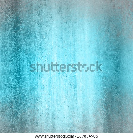 abstract blue background faded border cool colors with sponge vintage grunge background texture, distressed rough smeary paint on wall, art canvas or board for brochure ad or website template