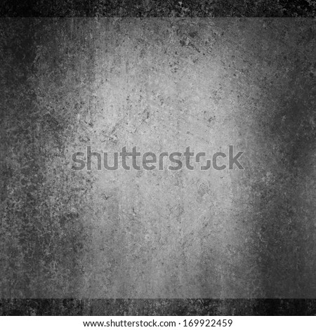 abstract silver gray background black border monochrome colors, sponge vintage grunge background texture, distressed rough smeary pained wall, art canvas or board for brochure ad or website template