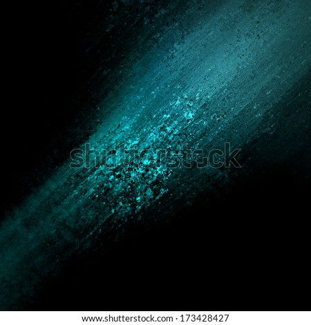 abstract blue background design, rough black border with gold streak or stream of bright light across dark contrasting black background, unique web design background or elegant brochure layout space