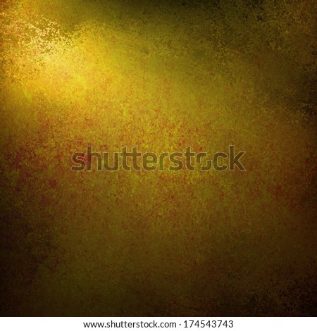 fancy gold background with black vignette border and aged vintage grunge background texture, bright spotlight color of yellow light coming in at an angle like sunshine streaming down, golden backdrop