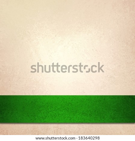 abstract off white background and Christmas green ribbon stripe, beautiful golden background color with faint luxurious vintage background texture or fancy elegant pale gold background paper