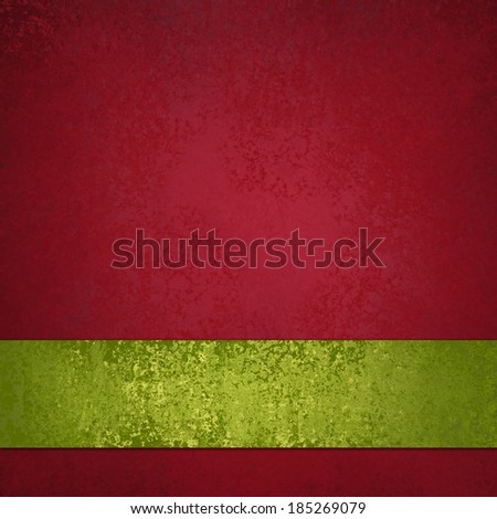 Red background with yellow green vintage ribbon an bottom border