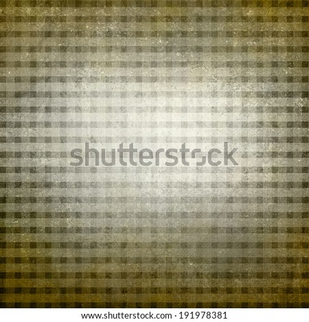 faded vintage light yellow beige and gray checkered background, worn shabby chic line design element on distressed old texture with stained white and gray center spot
