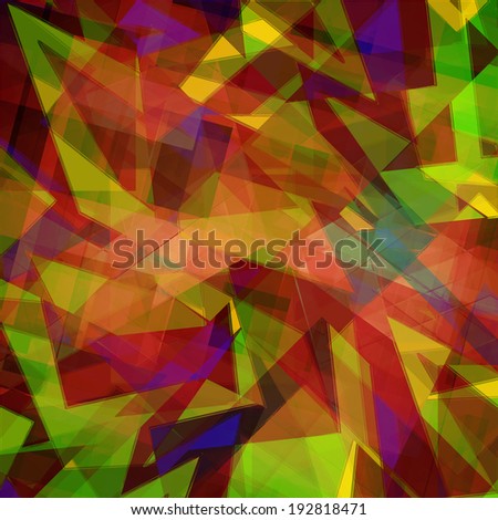 abstract geometric background design shape pattern, futuristic background, modern art design, presentation cover, angled triangle abstract shape art, glass texture, bright green red yellow background