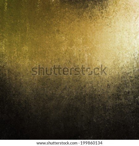 grungy yellow black background with grunge texture border, gold corner spotlight or sunshine pattern on wall. vintage gold and black frame design, old distressed shabby background layout