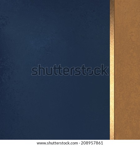 dark blue background with brown sidebar and gold ribbon stripe, formal elegant background design layout
