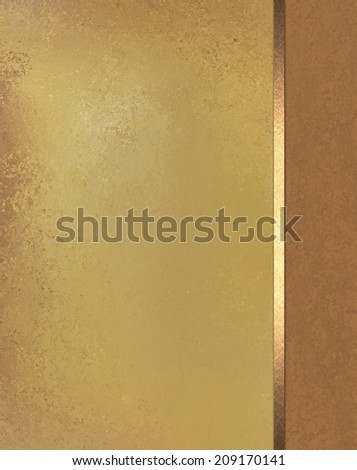 elegant golden brown background with darker brown sidebar and gold ribbon accent stripe