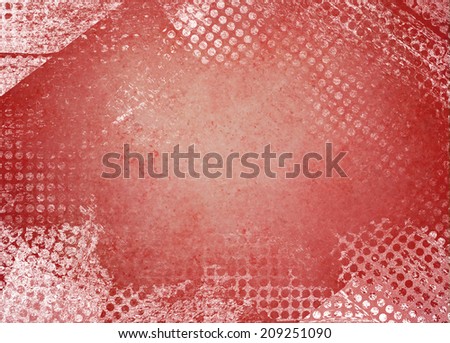 messy grunge red background paper with textured abstract white grid pattern border