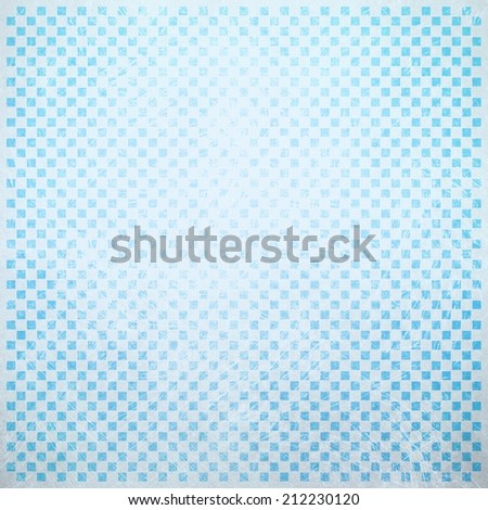 abstract blue and white background with faint detailed checkerboard pattern of small squares in graphic design element, faded and distressed vintage texture