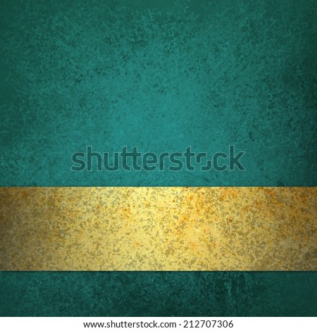 blue teal background with gold ribbon stripe or bar along bottom border with blank copyspace design